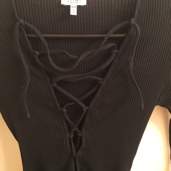 TOBI black lace up body suit - Picture 4 of 5